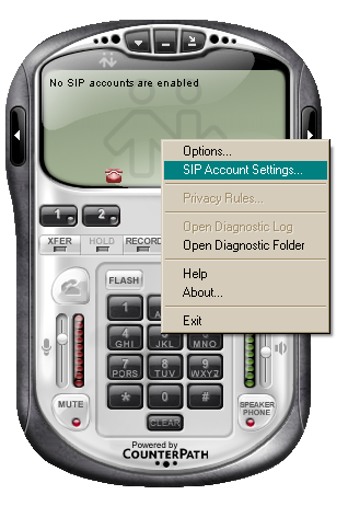 Sip accout settings
